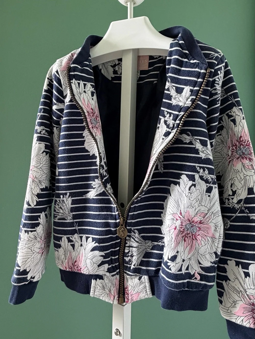 Kid’s Joules Navy Floral Zip Bomber Jacket